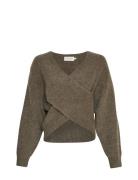 Mschzinelle Hope Wrap Pullover Tops Knitwear Jumpers Khaki Green MSCH ...