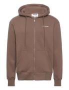 Essentiel Bit Ls Zip Up Hoo Tops Sweatshirts & Hoodies Hoodies Brown S...