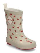 Gumboots™ Aop Shoes Rubberboots High Rubberboots Beige Pom Pom