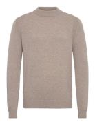 Akrico Lambswool Knit Tops Knitwear Round Necks Beige Anerkjendt