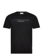 Copenhagen Print Tee S/S Tops T-Kortærmet Skjorte Black Lindbergh