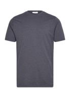 Basic Tee S/S In Melange Tops T-Kortærmet Skjorte Navy Lindbergh