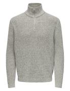 Onsmalaki Reg 7 Half Zip Knit Cs Tops Knitwear Half Zip Jumpers Grey O...
