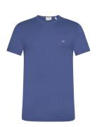 Slim Shield Ss T-Shirt Tops T-Kortærmet Skjorte Blue GANT