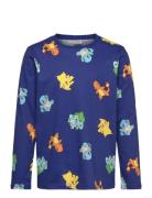 Top Ls Pokemon Tops T-shirts Long-sleeved T-Skjorte Blue Lindex