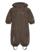 Snow Suit Outerwear Coveralls Snow-ski Coveralls & Sets Brown Minymo