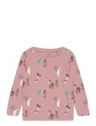 Top Animal Flower Aop Tops T-shirts Long-sleeved T-Skjorte Pink Lindex