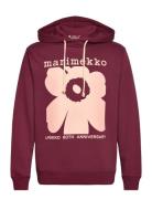 Luuppi Unikko Placement Tops Sweatshirts & Hoodies Hoodies Burgundy Ma...