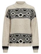 Onlvictoria L/S Pullover Knt Noos Tops Knitwear Jumpers Beige ONLY