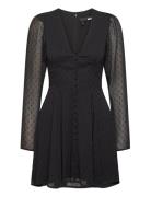 Long Sleeve Mini Dress Kort Kjole Black ROTATE Birger Christensen