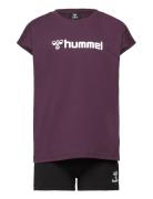 Hmlnova Shorts Set Sport Sets With Short-sleeved T-shirt Purple Hummel