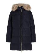 Mw Down Reg Coat With Fur Foret Jakke Navy Tommy Hilfiger