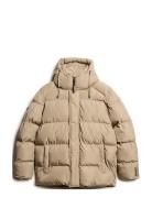 Hooded 5 Baffle Sports Puffer Uldfrakke Frakke Beige Superdry