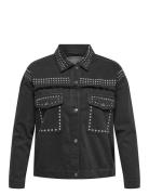 Carmarilla L/S Stud Jacket Pnt Jakke Denimjakke Black ONLY Carmakoma