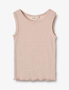 Wool Silk Singlet Cilia Tops T-shirts Sleeveless Pink Wheat