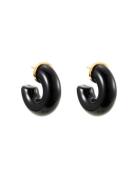 Ivy Chunky Hoops Accessories Jewellery Earrings Hoops Black By Jolima