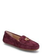 Barnsbury Suede Loafer Loafers Flade Sko Burgundy Lauren Ralph Lauren