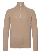 Jjpannel Knit Half Zip Aw24 Tops Knitwear Half Zip Jumpers Beige Jack ...