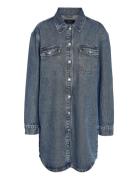 Nmalva L/S Denim Dress Az351Mb Fwd Noos Knælang Kjole Blue NOISY MAY