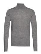 Merino Knit Roll-Neck Tops Knitwear Turtlenecks Grey Lindbergh