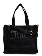 Iris Crinkled Velvet Large Shopping Shopper Taske Black Juicy Couture