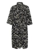 Kcflora Shirt Dress Knælang Kjole Black Kaffe Curve