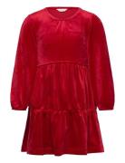 Velour Tiered Dress Dresses & Skirts Dresses Casual Dresses Long-sleev...