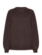 Patrisia Solid Knit Pullover Tops Knitwear Jumpers Brown A-View