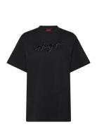 Vintage Tee_12 Tops T-shirts & Tops Short-sleeved Black HUGO