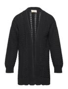 Cardigan Long Tops Knitwear Cardigans Black Creamie