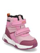 Boots W. Velcro, Wp Vinterstøvler Med Burrebånd Pink Color Kids