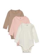 Body 3 P Bodies Long-sleeved Pink Lindex