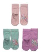 Sock 3 P Sg Unicorn Antislip Socks & Tights Socks Pink Lindex