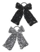 Kogshy Glitter Bow 2-Pack Elastics Acc Hårtilbehør Silver Kids Only