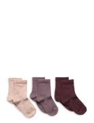 Wool Rib Socks - 3-Pack Sokker Strømper Multi/patterned Mp Denmark