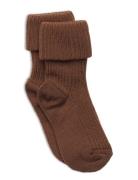 Wool Rib Baby Socks Socks & Tights Baby Socks Brown Mp Denmark