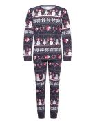 Christmas Heart Pajamas Navy Kids Pyjamassæt Navy Christmas Sweats