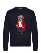 Polo Bear Cotton-Cashmere Sweater Tops Knitwear Round Necks Navy Polo ...