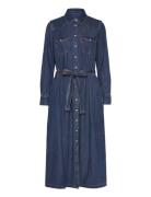 Quinney Denim Dress Gold Dust Knælang Kjole Blue LEVI´S Women