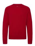 Saddle Shoulder Wool C-Neck Tops Knitwear Round Necks Red GANT