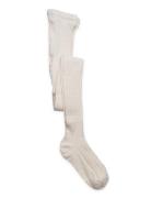 Cable Knitted Stockings Offwhite Tights Cream Geggamoja