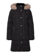 Faux-Fur-Trim Hooded Down Coat Foret Jakke Black Lauren Ralph Lauren