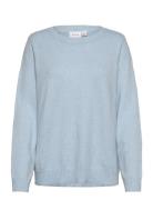 Viril O-Neck L/S Knit Top - Noos Tops Knitwear Jumpers Blue Vila