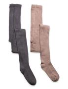 Stocking - Bamboo Rib  Tights Brown Minymo