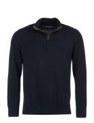 Barbour Cotton Hz Knit Designers Knitwear Half Zip Jumpers Navy Barbou...