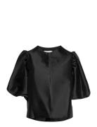 Cleo Blouse Designers Blouses Short-sleeved Black Malina