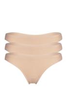 Nude Invisible Thong 3-Pack G-streng Undertøj Beige Aim´n