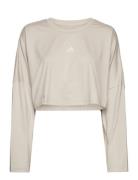 Hyperglam Cut 3-Stripes Lightweight Over D Sweatshirt Sport Crop Tops ...