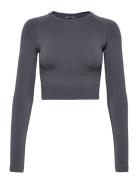 Sculpt Seamless Crop Long Sleeve Sport Crop Tops Long-sleeved Crop Top...