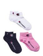 3Pk Quarter Socks Sport Socks & Tights Socks Pink Champion